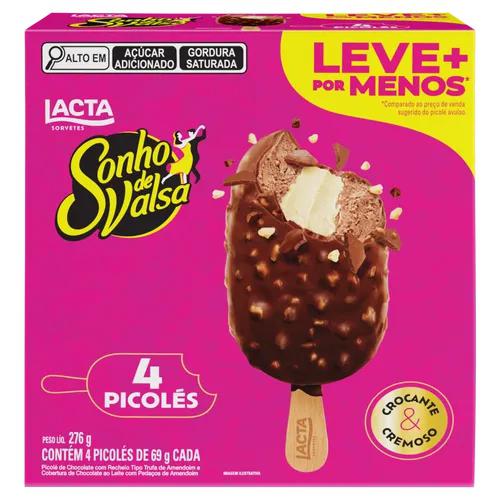 PICOLE SONHO DE VALSA LACTA 276G C/4UN