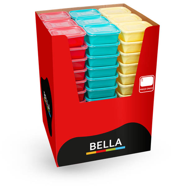 POTE PLASTICO BELLA RETANGULAR SORTIDO D