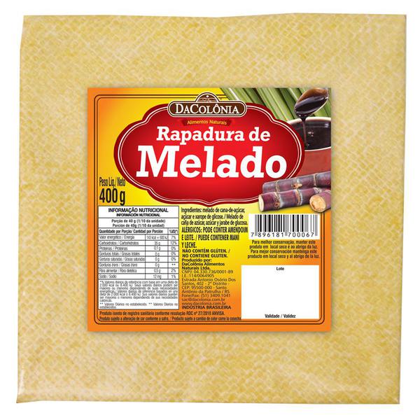 RAPADURA DACOLONIA 400G MELADO