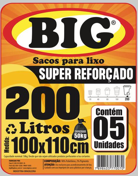 SACO PARA LIXO BIG 200 LTS