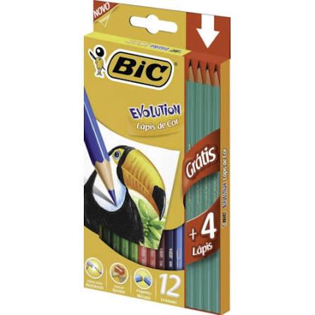 LAPIS COR BIC EVOLUTION 12UN + 4 LAPIS