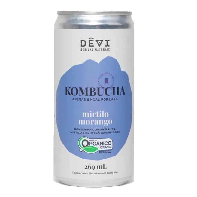 KOMBUCHA MIRTILO E MORANGO DEVI 269ML