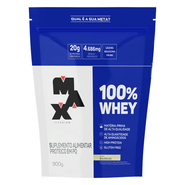 100% WHEY DE BAUNILHA REFIL MAX TITANIUM