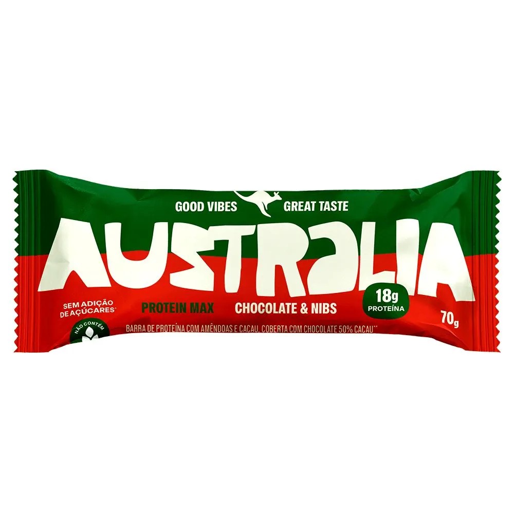 BARRA VEGANA DE CHOCO NIBS AUSTRALIA 70G