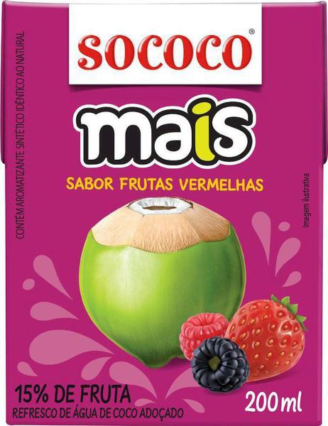 AGUA DE COCO SABOR FRUTAS VERMELHAS SOCO