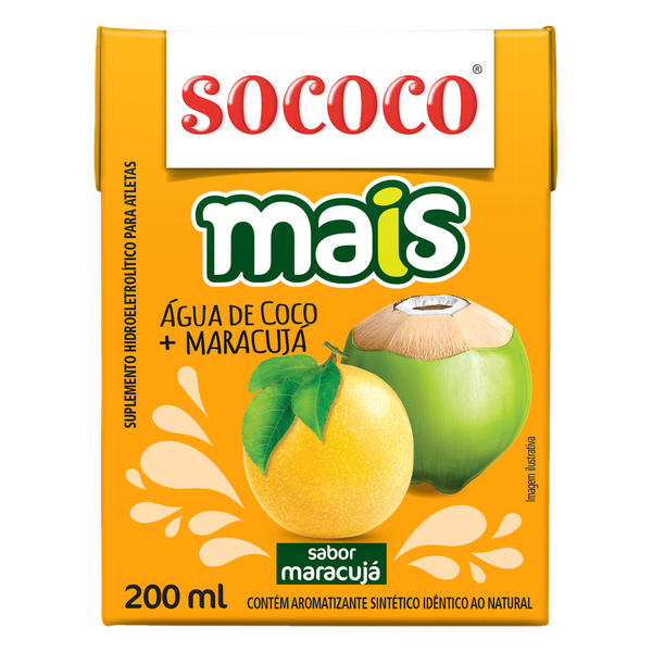 AGUA DE COCO SABOR MARACUJA SOCOCO MAIS