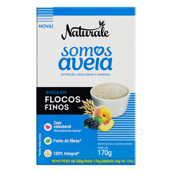 AVEIA EM FLOCOS FINOS NATURALE 170G