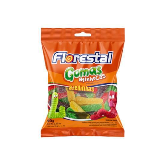 BALA DE GOMA MINHOCAS AZEDINHAS FLORESTA