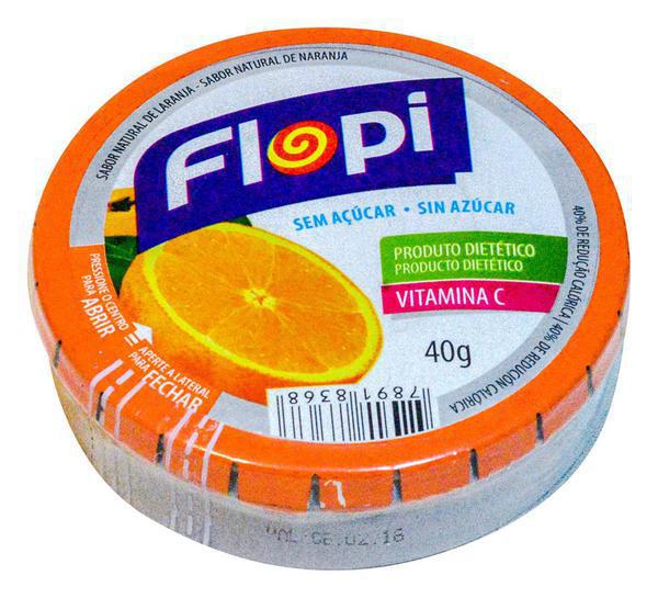 BALA FLOPI DE LARANJA S/ ACUCAR FLORESTA