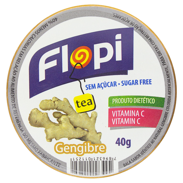 BALA FLOPI TEA DE GENGIBRE S/ ACUCAR FLO