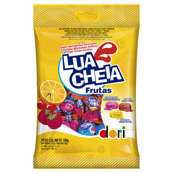 BALA LUA CHEIA FRUTAS DORI 100G