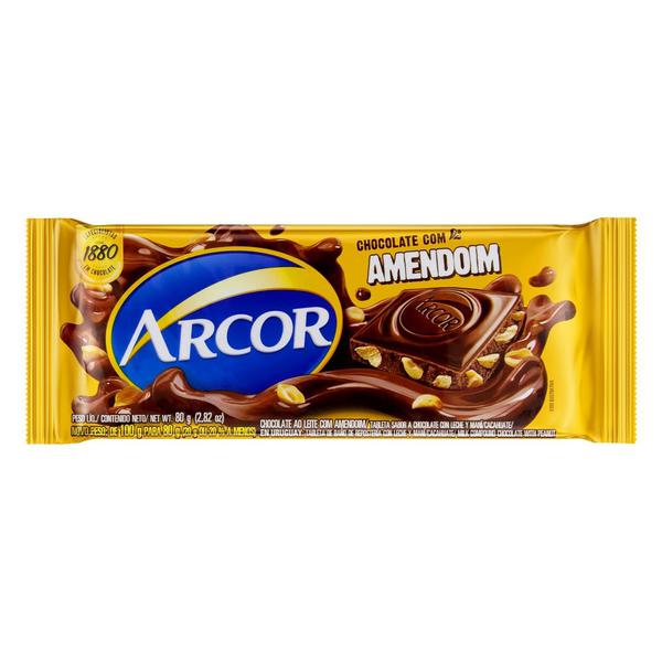 BARRA DE CHOCOLATE E AMENDOIM ARCOR 80G