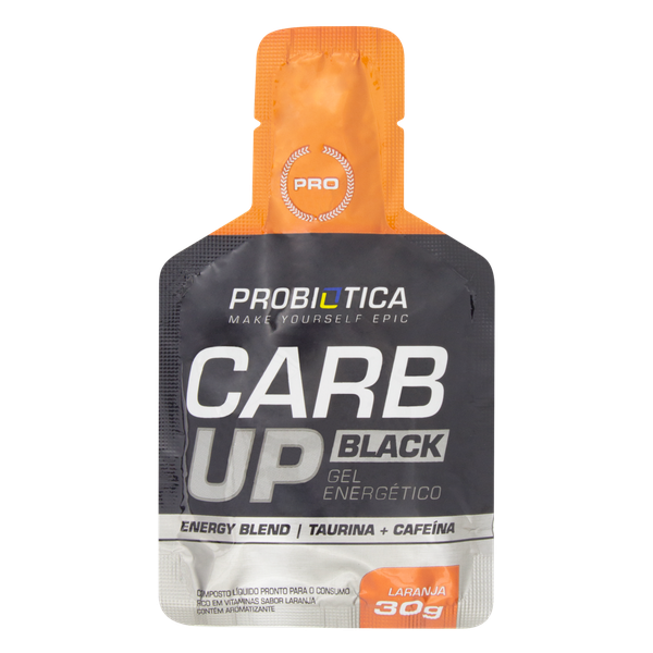 CARB UP GEL BLACK LARANJA PROBIOTICA 30G
