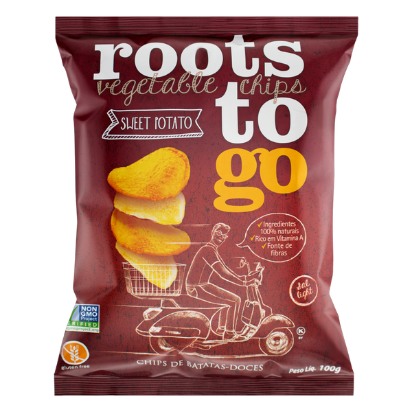 CHIPS DE BATATA DOCE S/ GLUTEN ROOTS TO