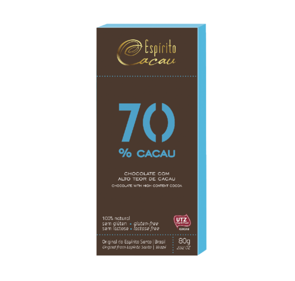 CHOCOLATE 70% ESPIRITO CACAU 80G