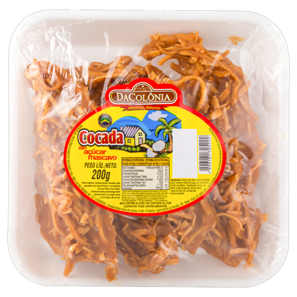 COCADA C/ ACUCAR MASCAVO DA COLONIA 200G