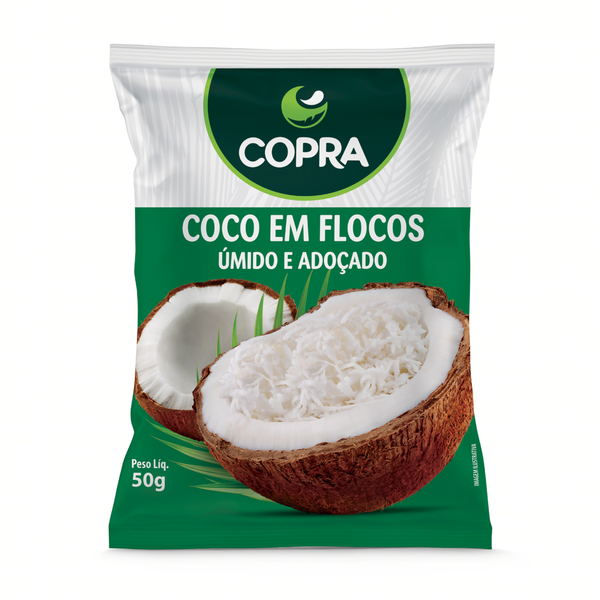 COCO EM FLOCOS UMIDO E ADOCADO COPRA 50G