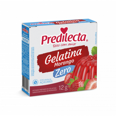 GELATINA EM PO DE MORANGO ZERO PREDILECT