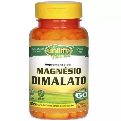 MAGNESIO DIMALATO 700MG UNILIFE 60CAPS