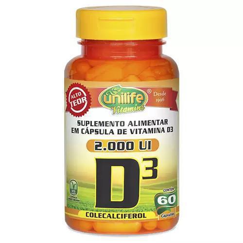 VITAMINA D3 COLECAL 470MG UNILIFE 60CAPS
