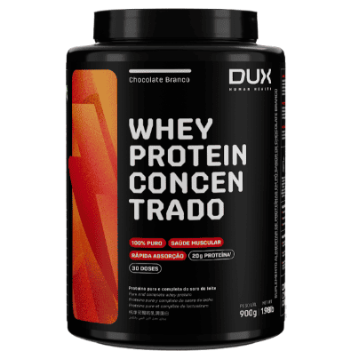 WHEY PROTEIN CHOCOLATE BRANCO POTE DUX 9