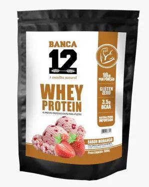 WHEY PROTEIN DE MORANGO BANCA 12 900GR