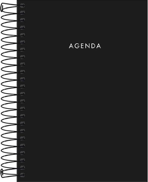 AGENDA PERMANENTE KIT ESPIRAL PRETA CAPA DURA 160 FOLHAS