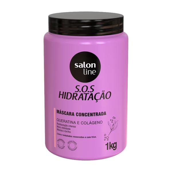CREME MÁSCARA CONCENTRADA SALON LINE S.O.S HIDRATAÇÃO QUERATINA E COLÁGENO 1KG