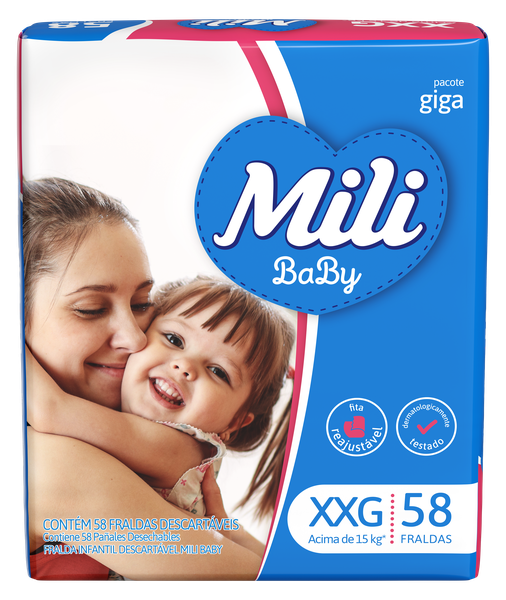 FRALDA MILI BABY GIGA TAMANHO XXG 58UN