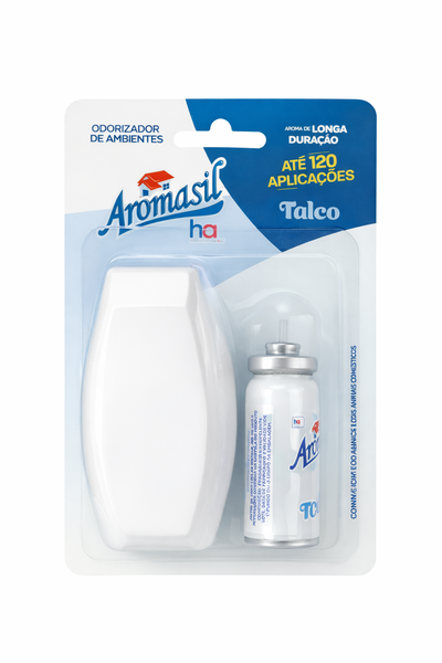 KIT DESODORIZADOR AROMASIL APARELHO + REFIL TALCO 12ML