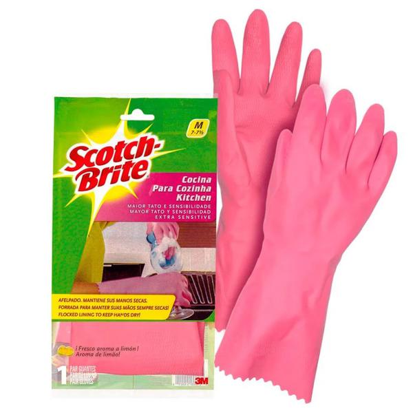 LUVA SCOTCH BRITE ROSA TAMANHO MÉDIO