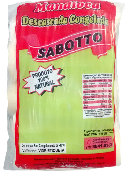 MANDIOCA DESCASCADA CONGELADA SABOTTO PCT 1Kg