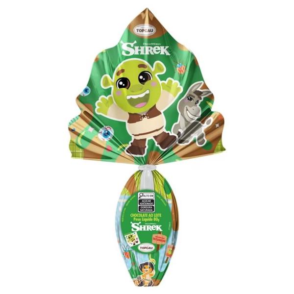 OVO DE PÁSCOA AO LEITE SHREK TOPCAU 80G