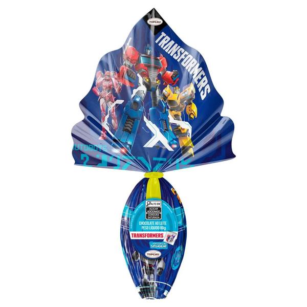 OVO DE PÁSCOA  AO LEITE TRANSFORMERS TOPCAU 80G