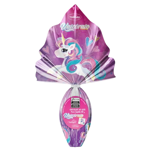 OVO DE PÁSCOA  AO LEITE UNICÓRNIO TOPCAU 80G