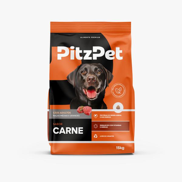 RAÇÃO PITZPET CÃES ADULTO CARNE 15KG