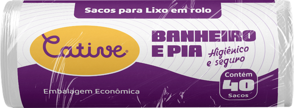 Saco Lixo Cative Rolo Banh/Pia C/40