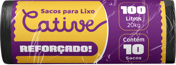 Saco Lixo Cative Rolo Pt 100l C/10