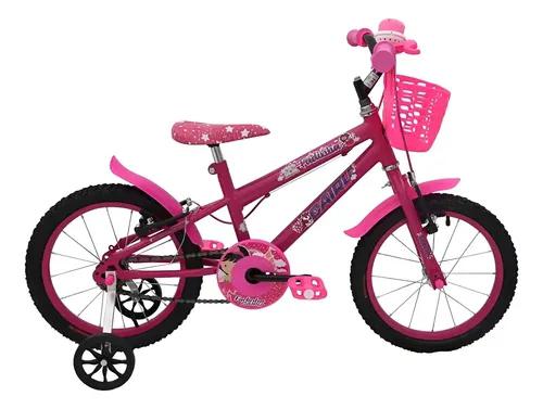 BICICLETA ARO 16 MTB FEM FADINHA ROSA PINK  BUBA