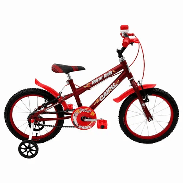 BICICLETA ARO 16 MTB MASC RACER KIDS PTO/VERM  BUBA