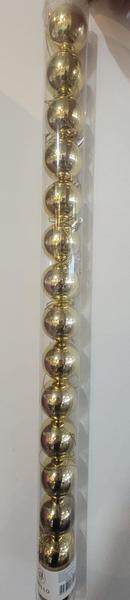 BOLA NATALINA METALIZADA JG/15 TUBO 4CM DOURADO 