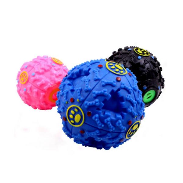 BRINQUEDO PET BOLA PVC COM DEPÓSITO P/ RAÇÃO 9,5CM