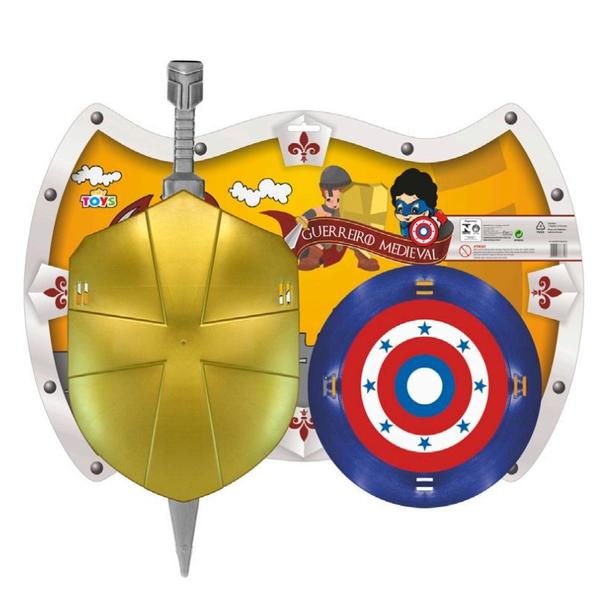 COLECAO HEROIS 2 ESCUDOS E 1 ESPADA 