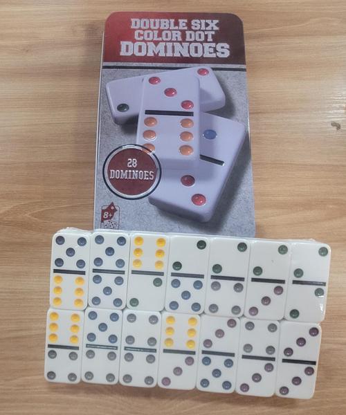 JG DOMINO PONTOS COLOR LATA PEDRA 8,8M 28PCS UNI GIFT
