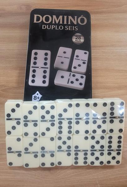 JOGO DE DOMINO NA CAIXA DE METAL PEDRA 9,0MM UNI GIFT
