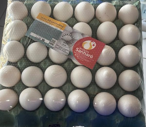 OVOS SANHARO BRANCO GRANDE 30UN