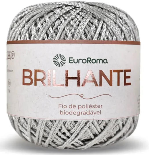 BARBANTE EURO ROMA BRILH 136M 100G PRATA