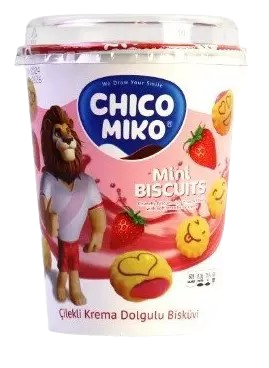BISC CHICO MIKO COPO 90G CREME MORANGO