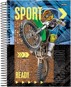 CADERNO JANDAIA ESPIRAL 10M 160FLS SPORT