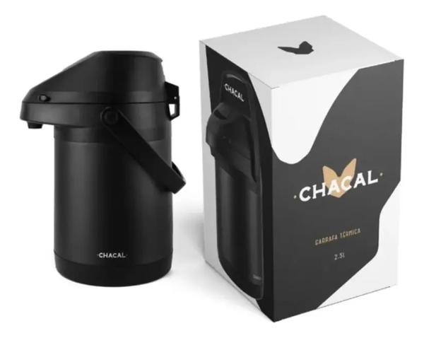 GARRAFA TERM CHACAL 2,5L INOX PRETA
